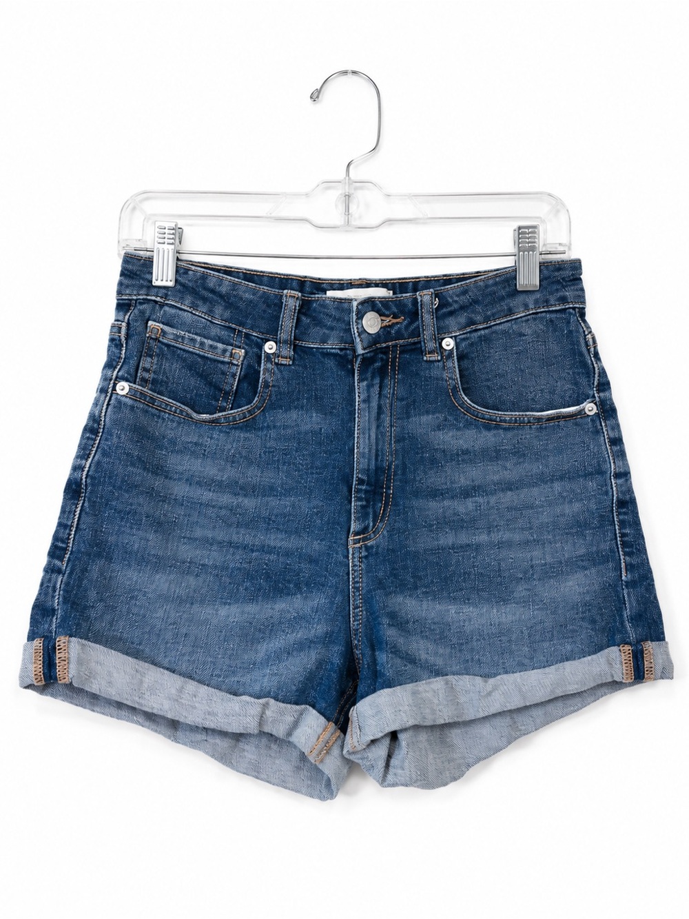 Dynamite High Rise Denim Shorts Size 28 | Cuffed Blue Jean Shorts